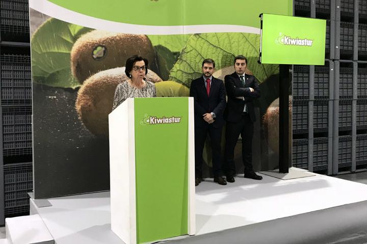 La Consejera de Desarrollo Rural destaca el margen de crecimiento de la producción de kiwi en Asturias, que pasó de 2.355 toneladas en 2013 a 4.671 en 2016